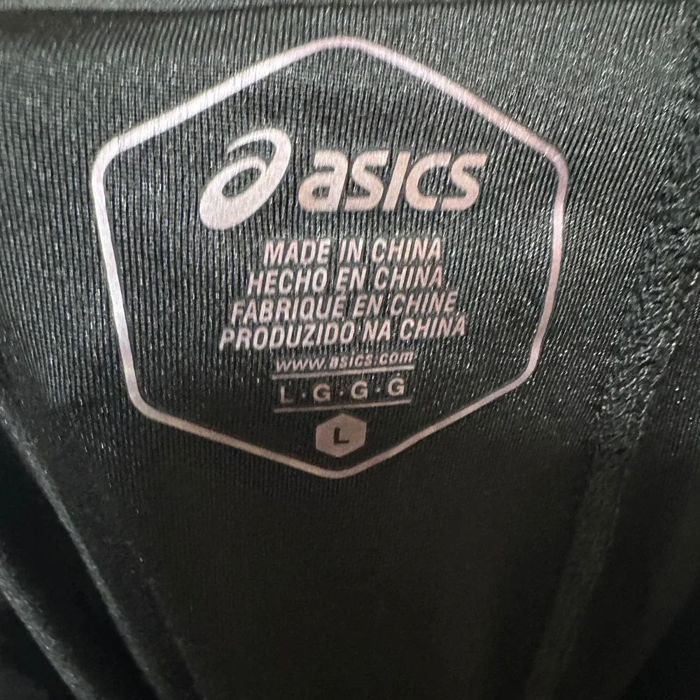 Asics Mens 2-in-1 Running Shorts Gray Black Large L Zipper Pockets RN 83394